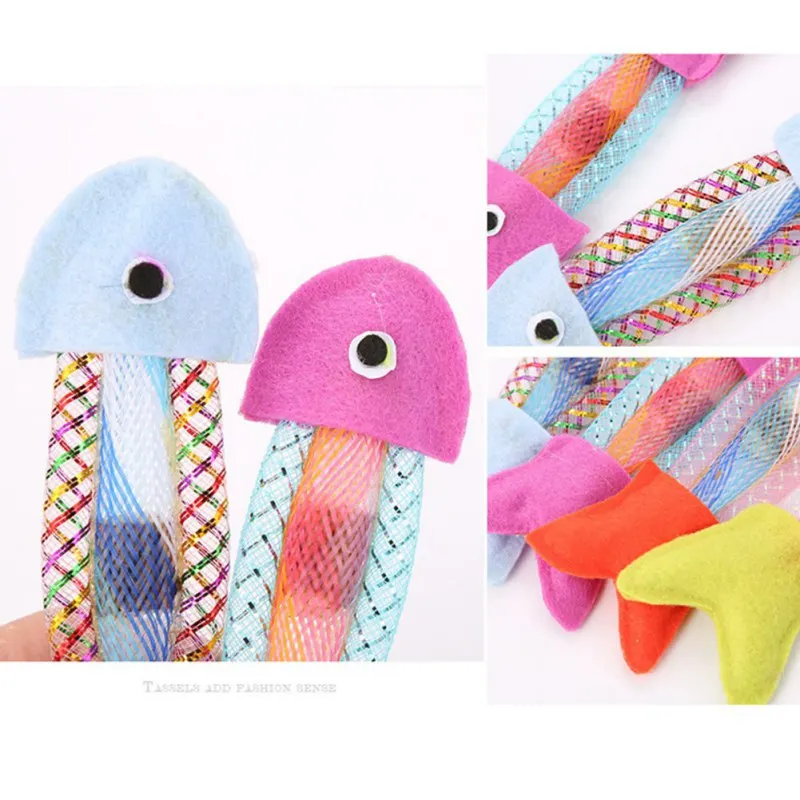 

Cat Toys Teasing Durable Colorful Non Woven Hose Spring Canvas Fish Fun Scratch-Resistant Interaction Toys Dropship