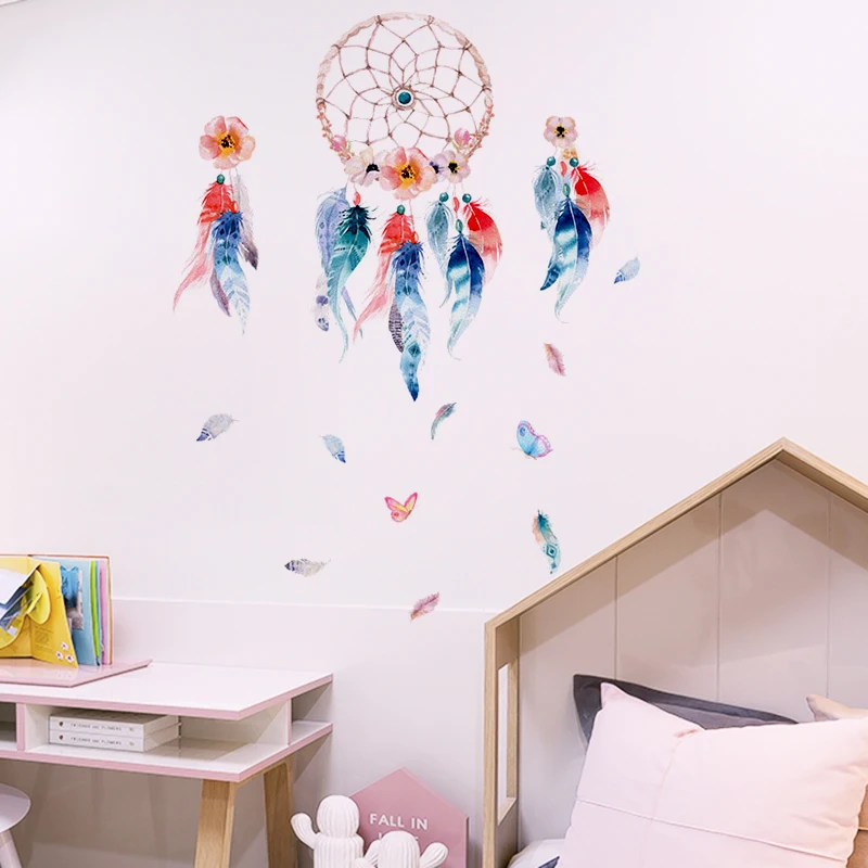 Ловец снов на стену наклейки для детской комнаты спальня настенный Декор перо