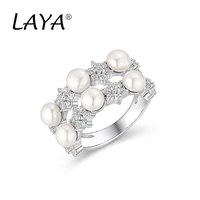 2021 fashion 925 sterling silver zircon natural freshwater pearl personality ring high quality jewelry gift for womens wedding
