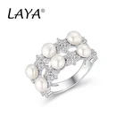 Женское кольцо из серебра 2021 пробы, с натуральным пресноводным жемчугом