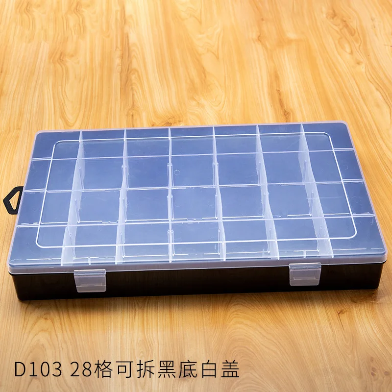 

Practical 28 Grids Compartment Plastic Storage Box Jewelry Storager Earring Bead Screw Case Display Organizer Container Bins