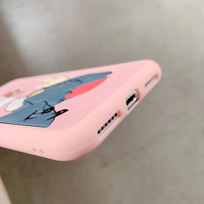 Милый чехол для пары Tom Jerry для iPhone 6 6 plus 7 7plus 8 8plus X XR XS MAX, Забавный чехол для телефона из искусственной кожи с мультяшной мышкой и кошкой