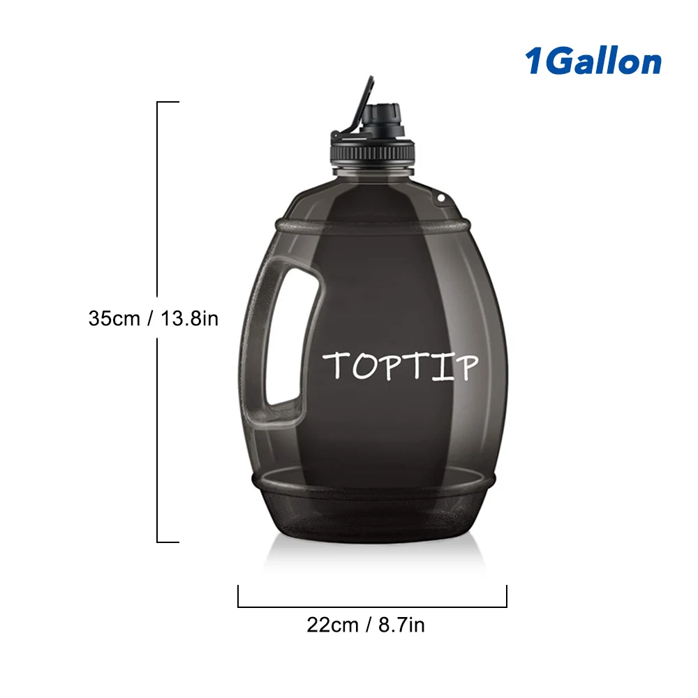 

1 Gallon Sports Water Bottle with Time Marker BPA Free & Leak proof Portable Reusable Drinking Kettle Fitness Sport Water Jug