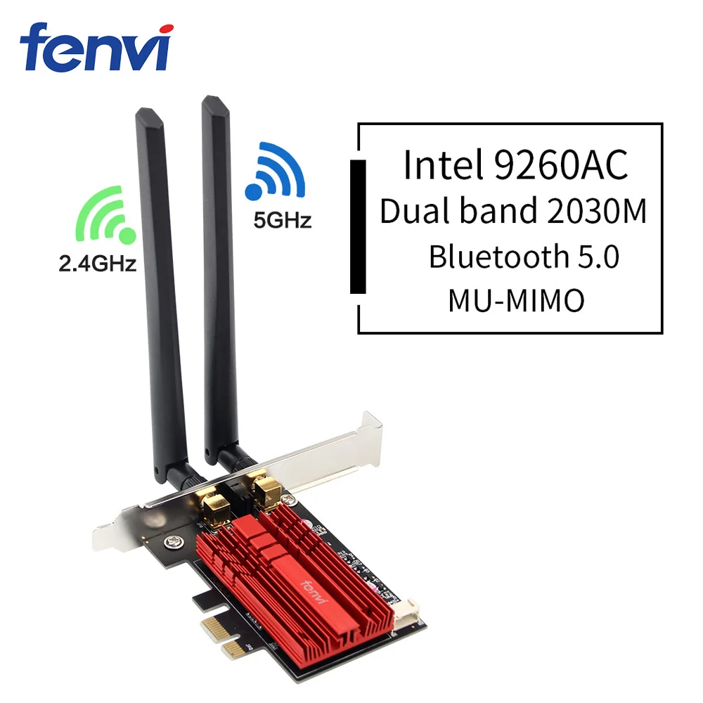 Двухдиапазонный беспроводной AC Настольный PCI-E Intel 9260AC 8260AC 802.11ac 2,4 г/5 ГГц WiFi Bluetooth PCI Express беспроводной WiFi адаптер