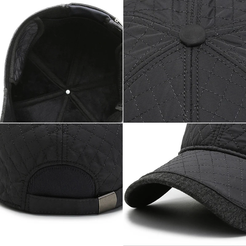 Зимняя мужская шапка для мужчин среднего и пожилого возраста бейсбольная тёплая