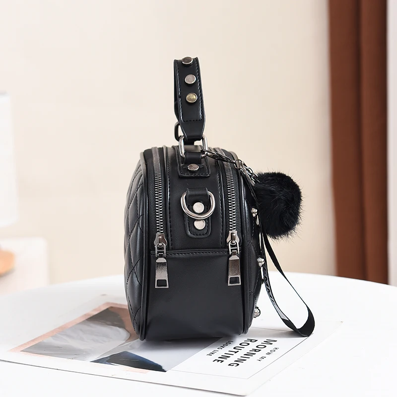 Женский мини-кошелек из искусственной кожи Сумочка через плечо с меховым