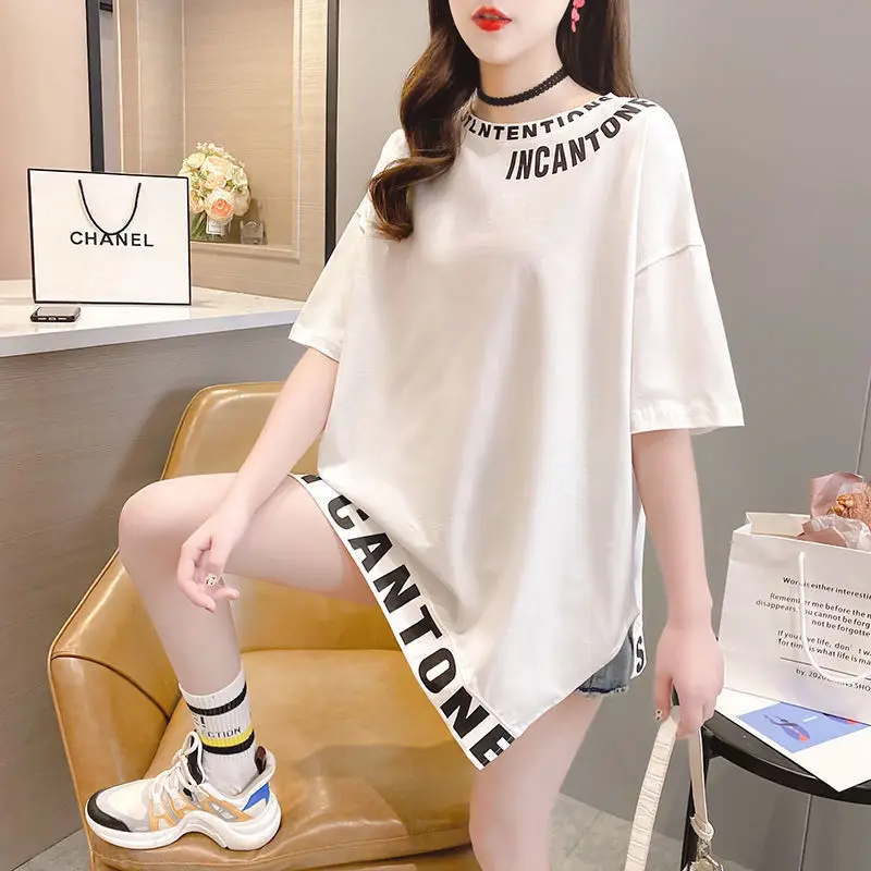 

2021 new summer loose and irregular half sleeve top
