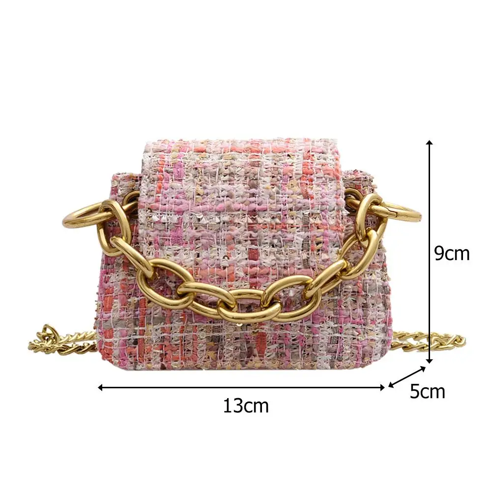 

New Fashion Handbags Delicate Texture Women Vintage Shoulder Bag Woolen Elegant Mini Messenger Handbags Flap Satchel Shopping