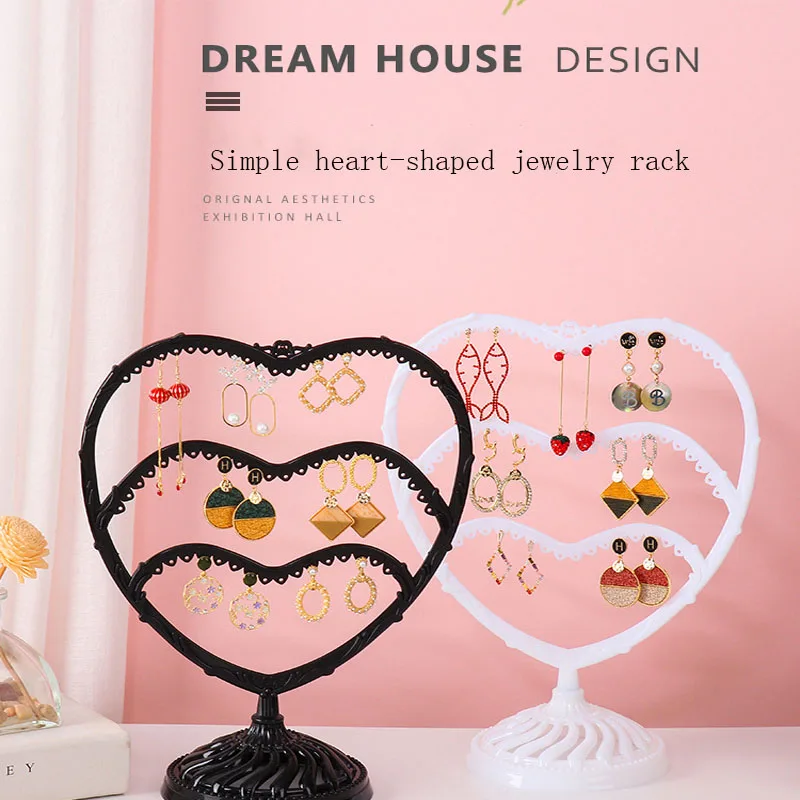 Heart-Shaped Jewelry Display Stand Earring Holder Earrings Bracelet Storage Box Jewelry Rack Hanger