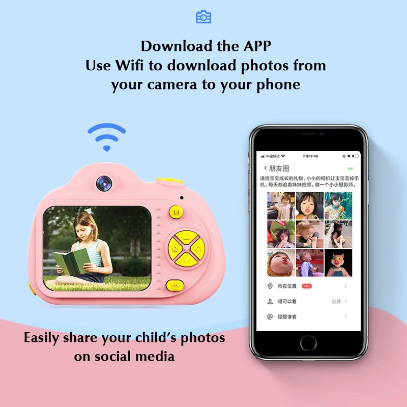 Детские блестящие Камера-игрушки для детей мини цифровой Камера s 2600W Пиксели 2