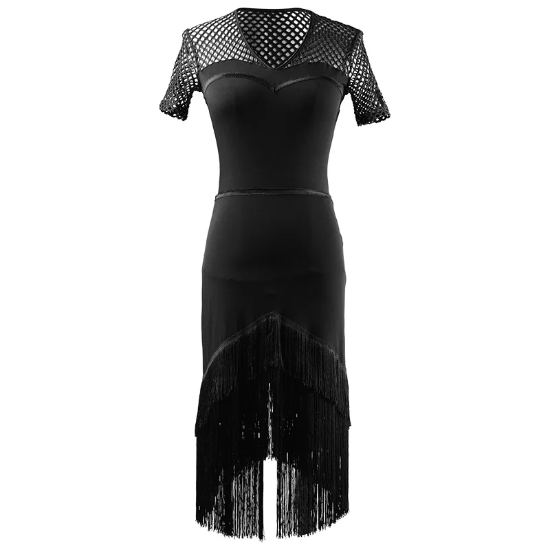 2019 новое платье для латинских танцев женское сексуальное с коротким рукавом