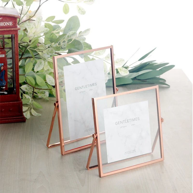 

Современная Минималистичная фоторамка, эстетичная модная Скандинавская фоторамка, металлический стол, фоторамка, украшение для дома EI50JK