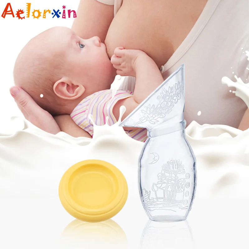 

100ml Silicone Baby Breastfeeding Bottle Manual Breast Pump Maternal Milk Collector Holder Puerperal Nursing Pump Accessories