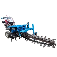 25cm width 60cm depth walk behind double chain agricultural planting micro tillage machine orchard fertilizing ditcher ditching