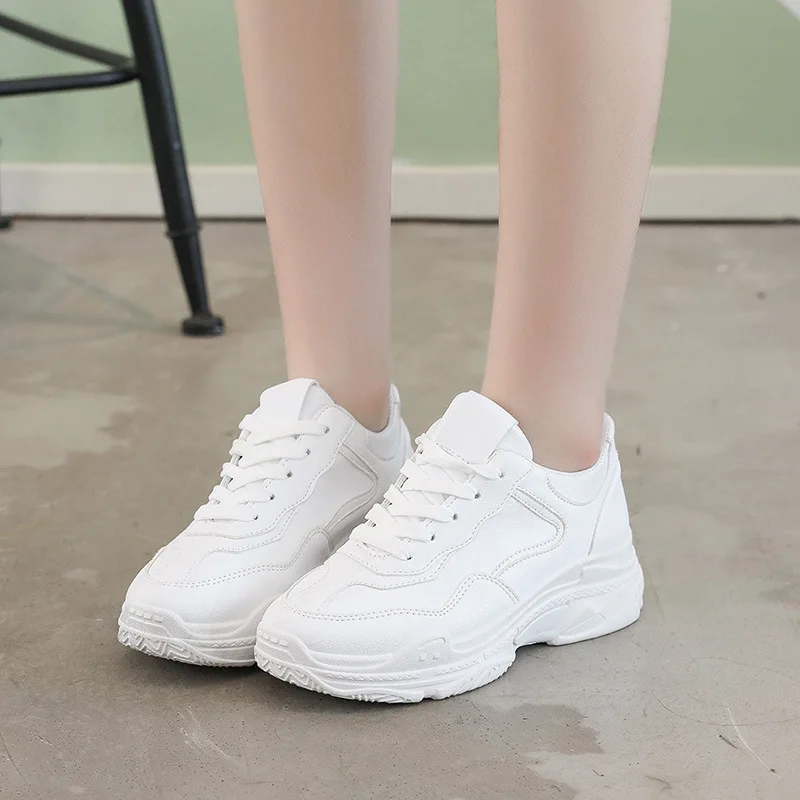 New 2018 Spring Fashion Women Casual Shoes Platform Sneakers Ladies White Trainers Chaussure Femme YYJ93 | Обувь
