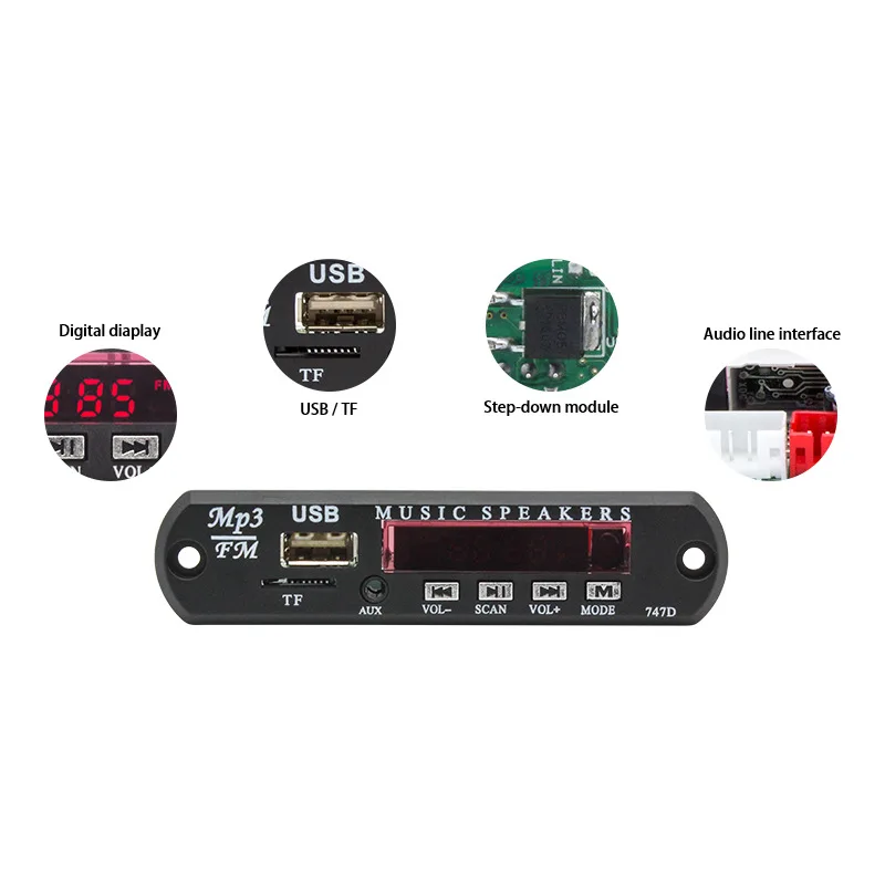 Forskrto автомобильный аудио USB TF FM радио модуль беспроводной Bluetooth 5 в 12 В MP3 WMA декодер