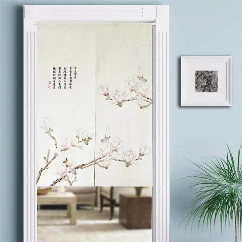 Радостная дверная занавеска 85x120 декоративная в китайском стиле с цветочным