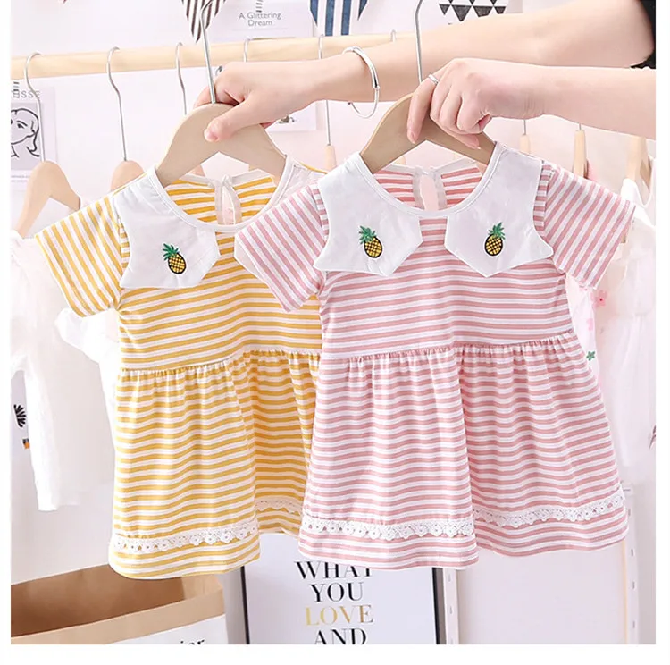 

2020 полосатые платья для маленьких девочек летние милые платья платье без рукавов Повседневное платье платья для девочек 29