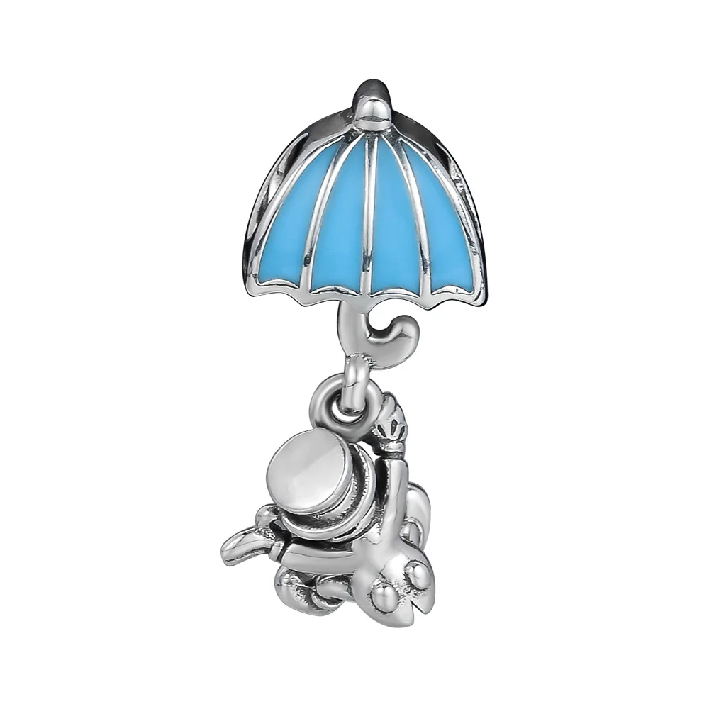 Винтажные шармы-подвески Jiminy Cricket из серебра 928 пробы синие Бусины Оригинальные