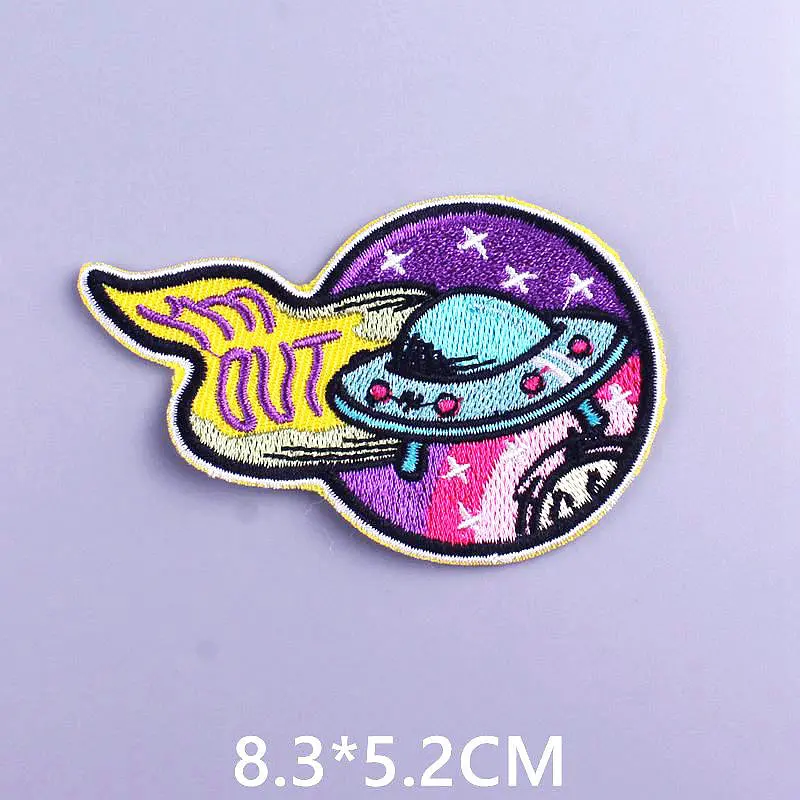 Космос НЛО т иностранцев патч вышитые патчи для одежды Parches Alien в полоску значки