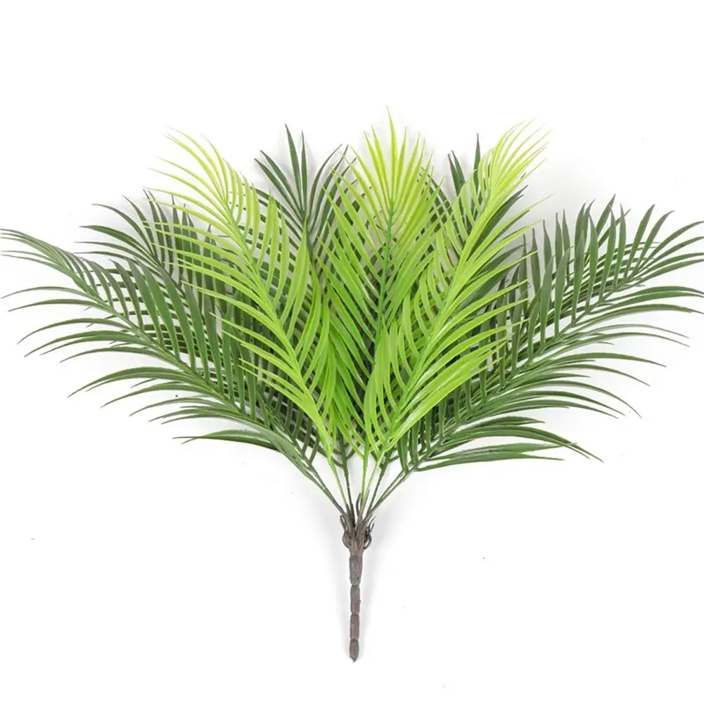 

1 Bouquet Artificial Plastic Iron Leaf Green Plant Wall Home Office Shop Decor