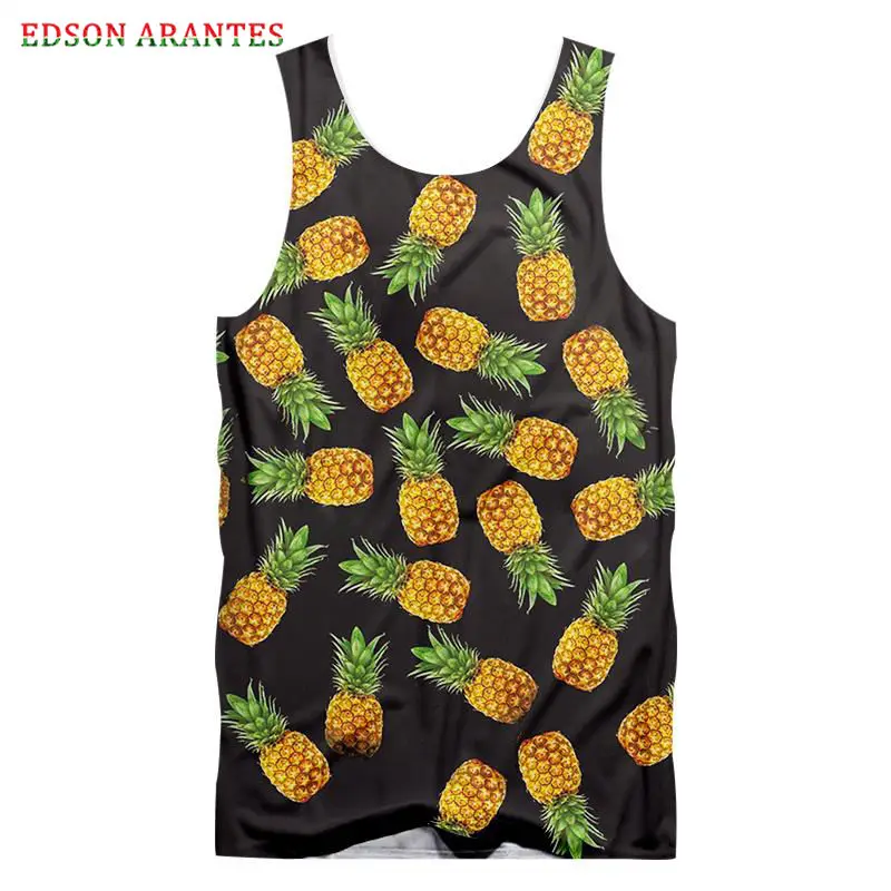 Забавный жилет с 3d принтом милый желтый маленький ананас мужские и женские майки