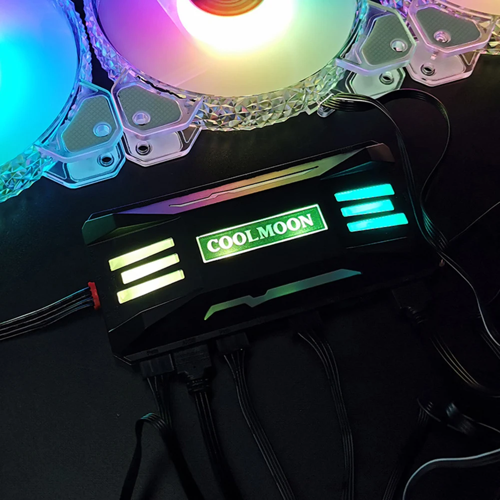 COOLMOON ARGB вентилятор управления ler 4Pin PWM 5В 3Pin Вентилятор охлаждения умный пульт