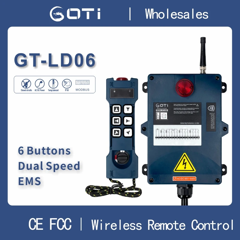 

Wholesales Industrial Remote Control F24-6D GT-LD06 Alternative220V 380V 18-65V65-440V UHF 6 Button Double Speed for Hoist Crane