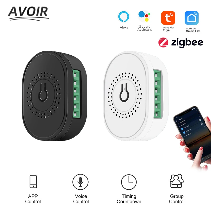 Avoir Zigbee 3.0 Light Switch Wifi Switch Smart Light Sensor Led Dimmer Module Fan Speed Switch Alexa Google Home Voice Control