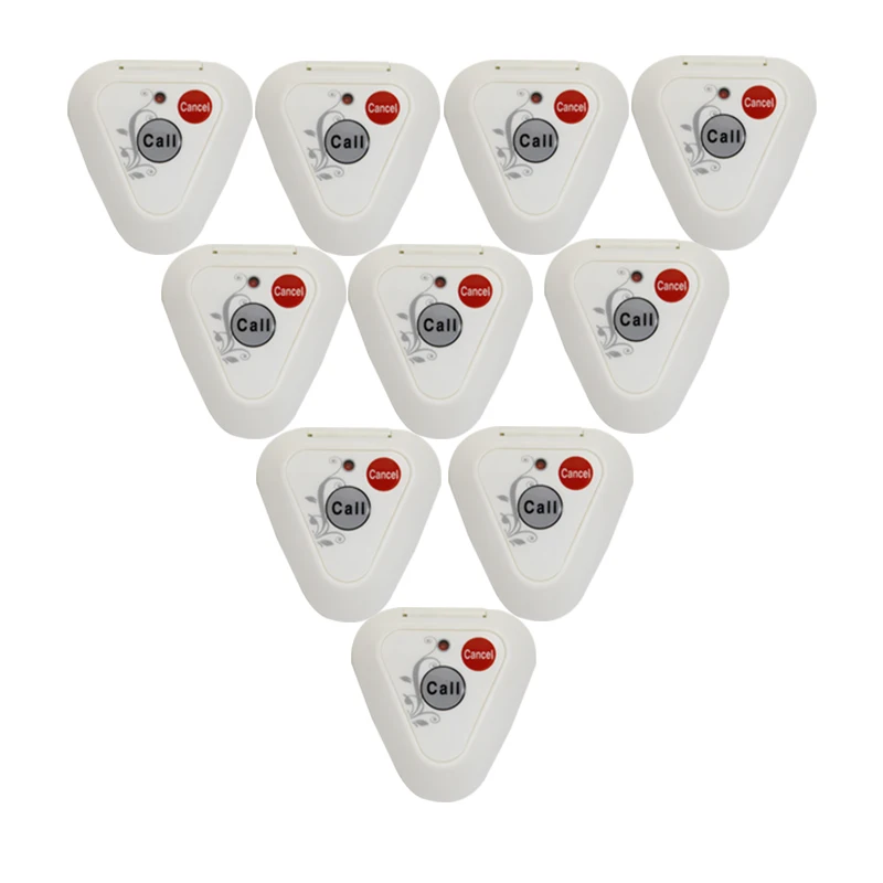 

Беспроводная система вызова на большие расстояния, 10 кнопок, передатчик для гостевого ресторана, полный стол