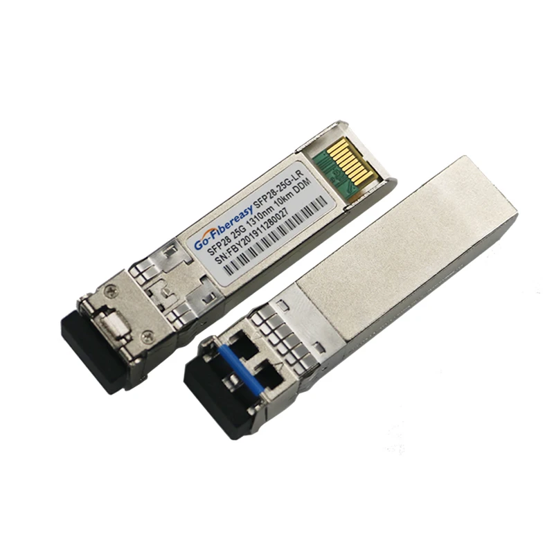 1 Pair SFP28 25G Optical Transceiver Module SFP-25G-LR-S Compatible 25GBASE-LR SFP28 1310nm 10km DDM Transceiver Module