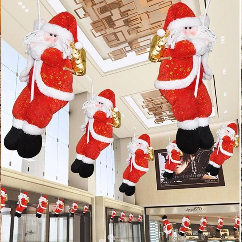 

Christmas Santa Claus Hanging Toys 22-46cm Xmas Plus Toys Ornaments Happy New Year Home Window Decor