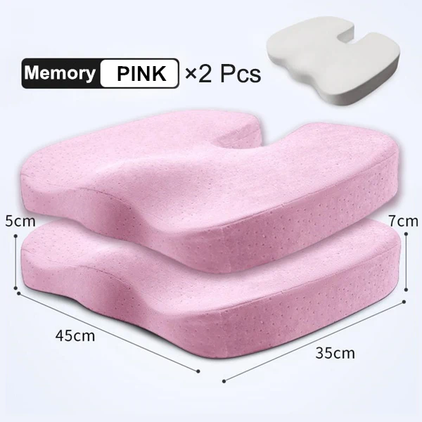 Pink Memory 2Pc Set PurenLatex 45*35*7 U форма медленный отскок мягкий диван на пене с эффектом памяти офисное кресло бедра Подушка Поясничный копчик защита - Цвет: Pink Memory 2Pc Set