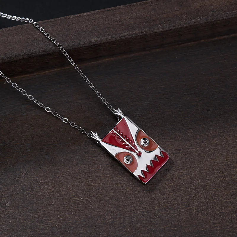 Женское ожерелье ручной работы из серебра 925 пробы с квадратной эмалью в виде