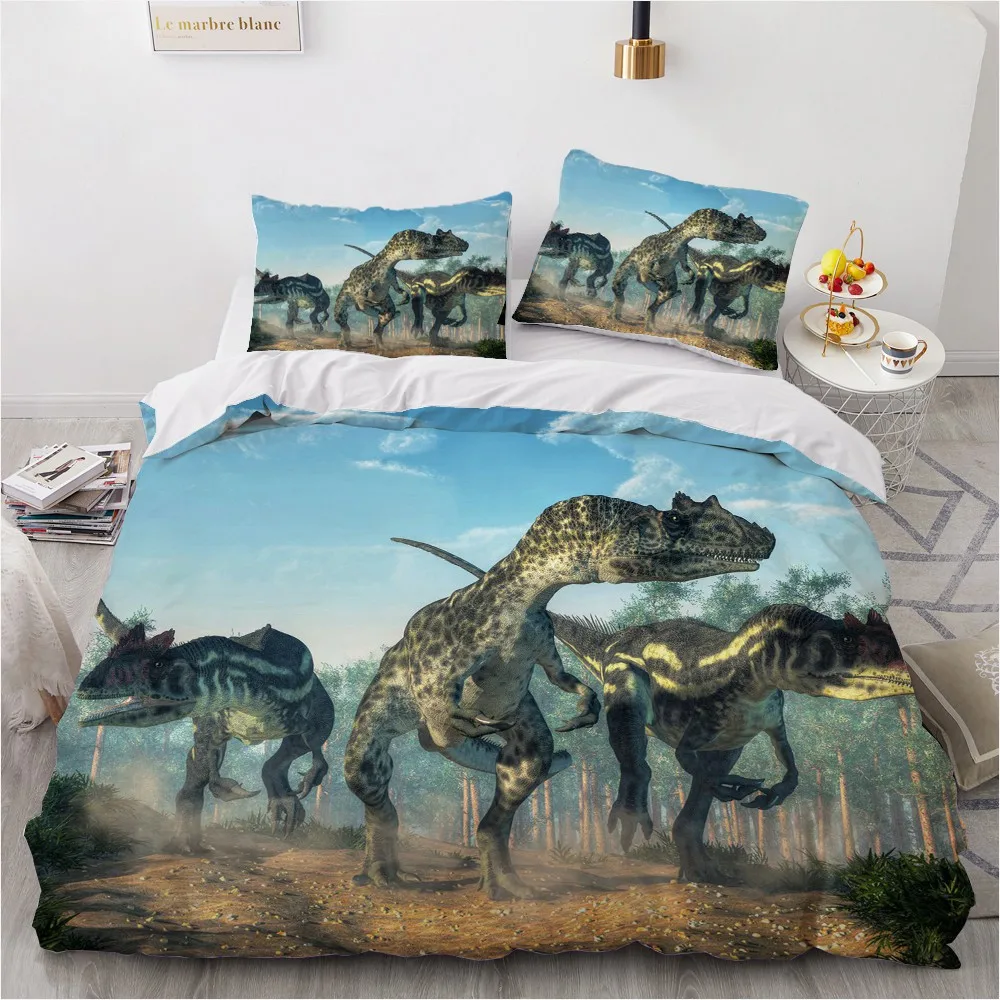 

Bedding Sets 3D Custom Duvet Quilt Cover Set Comforter Bed Linen Pillowcase King Queen Full Double Animal Dinosaur Home Texitle