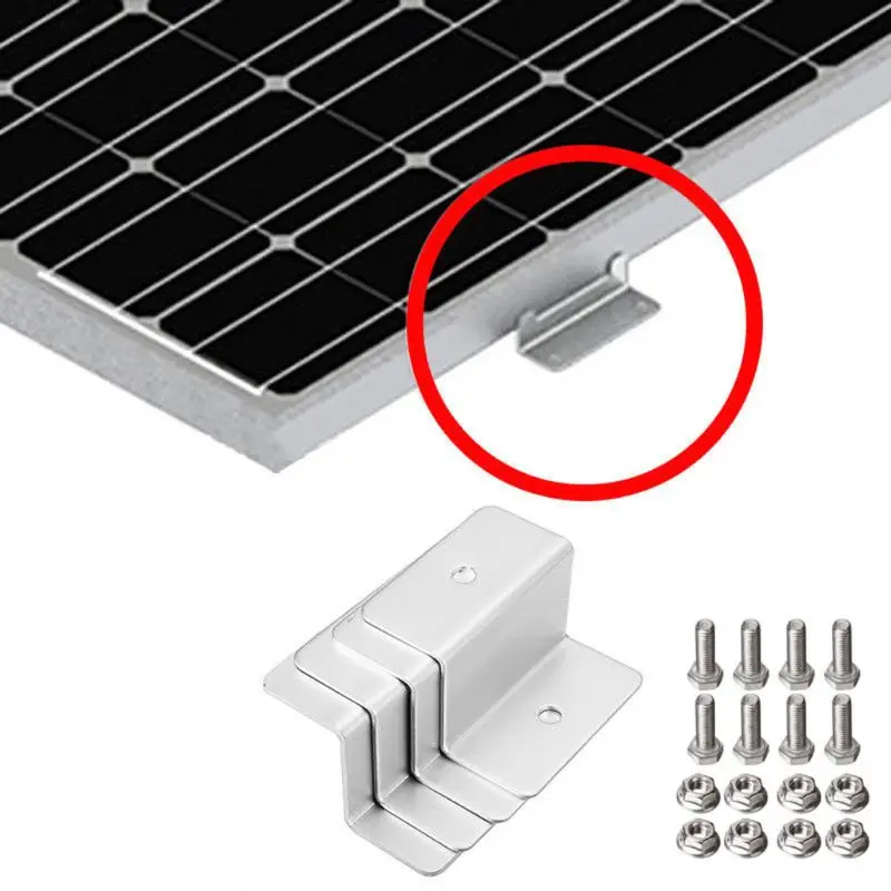 

4Pcs Z style Solar Panel Mounting kits Solar Panel Z Bracket Mount Mounting Set RV Boat Off Grid