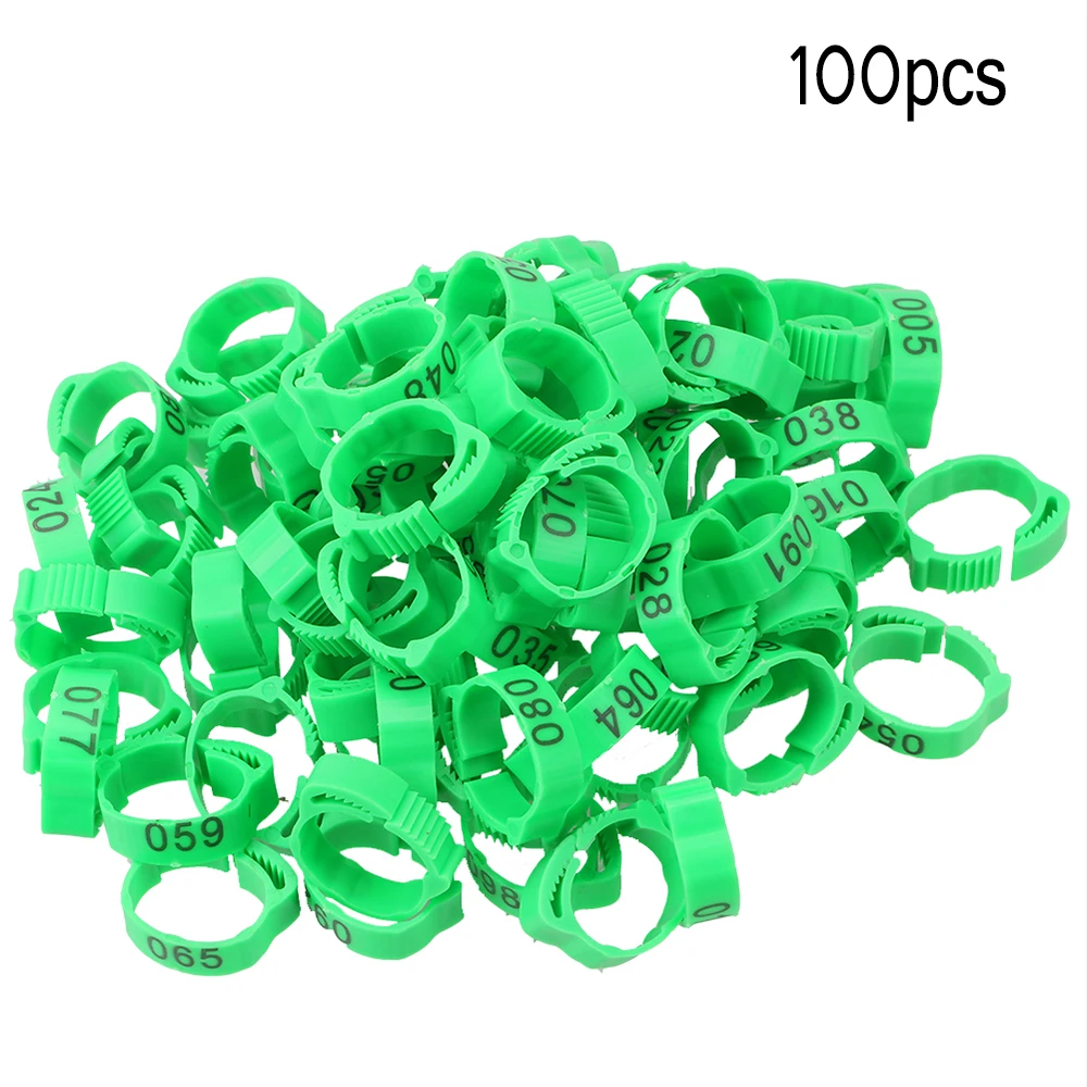 

Foot Ring For Chicken Duck Pigeon Poultry farm Supplies Buckle Ring 100Pcs/set Leg Digital Label Adjustable