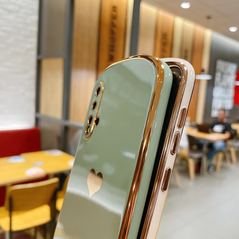 

For Huawei Honor 30 PRO 20 PRO Oval Electroplated Love Heart Shatter Resistant Screen Protection Mobile Phone Case