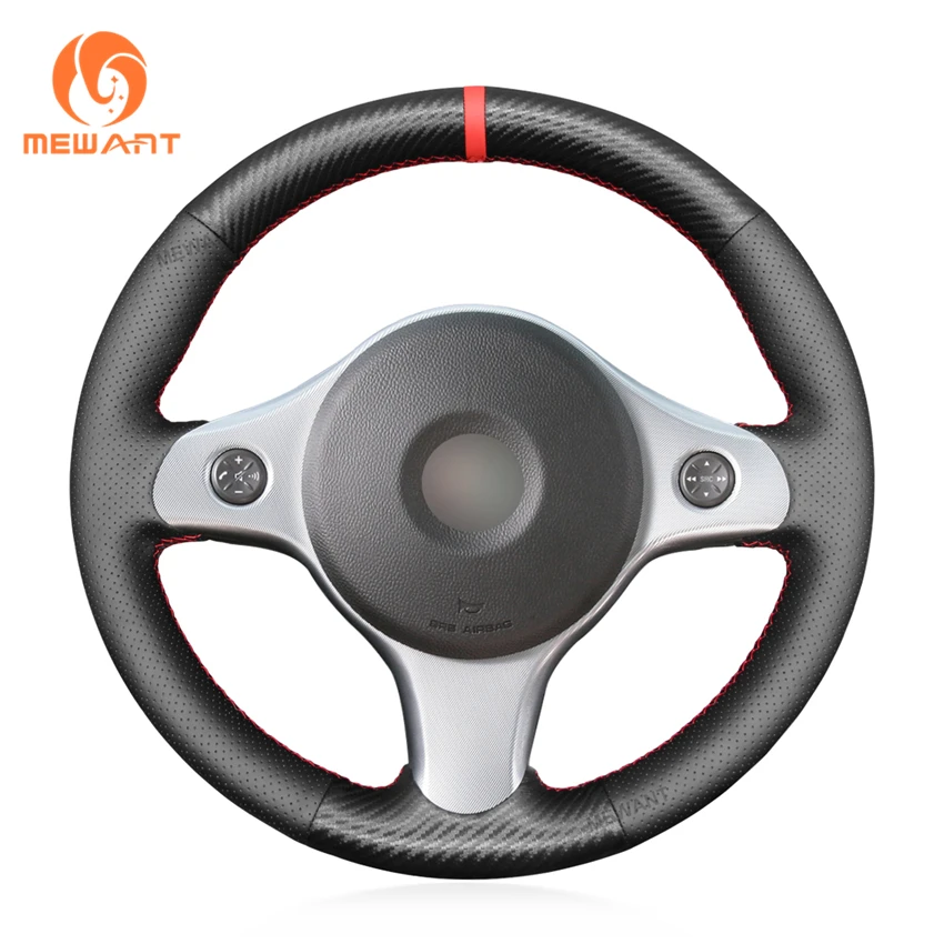 

MEWANT Black PU Carbon Fiber Car Steering Wheel Cover Braid for Alfa Romeo 159 2006 2007 2008 2009 2010-2011