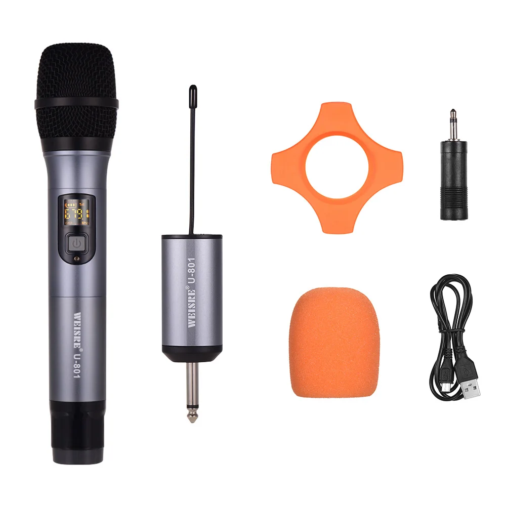 

UHF Handheld Wireless Microphone Mic with Mini Receiver 50 Channels for Karaoke Business Meeting Speech Home Entertainment