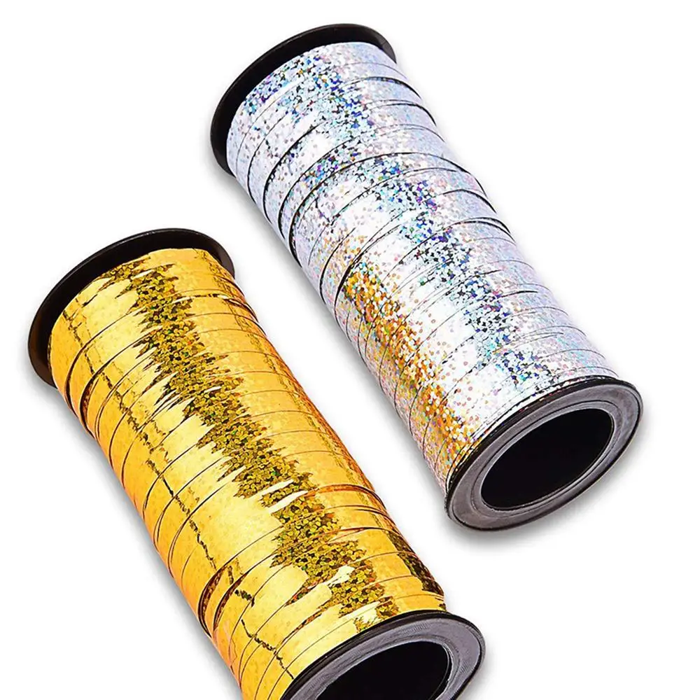 100 ярдов вьющиеся лазерные пластиковые шары ленты Свадебные комнаты макет