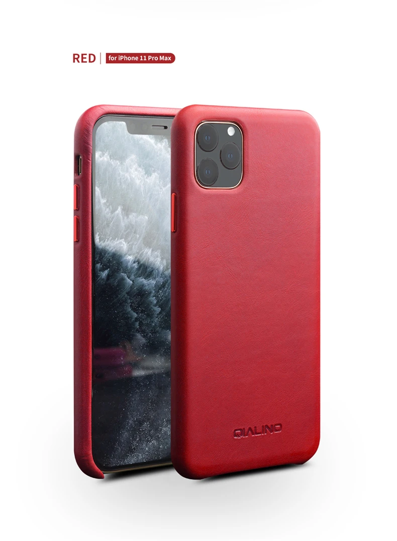 QIALINO из натуральной кожи чехол для телефона для iPhone 11Pro Макс анти-осень модная обувь класса люкс ручной ультра тонкая задняя крышка для iPhone11 Pro