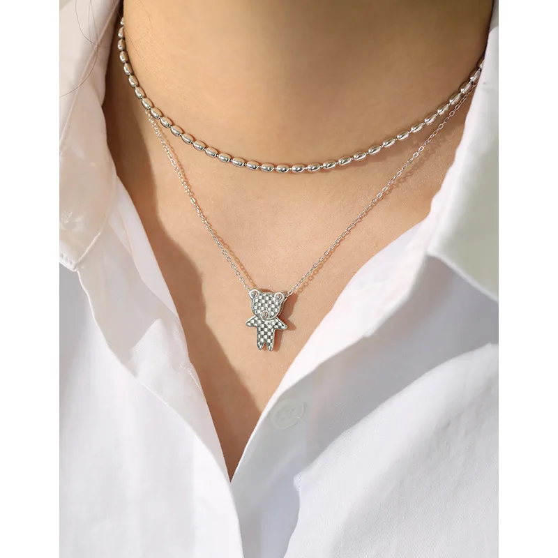 Кинели 100% 925 стерлингового серебра в виде милого медведя животных подвески для