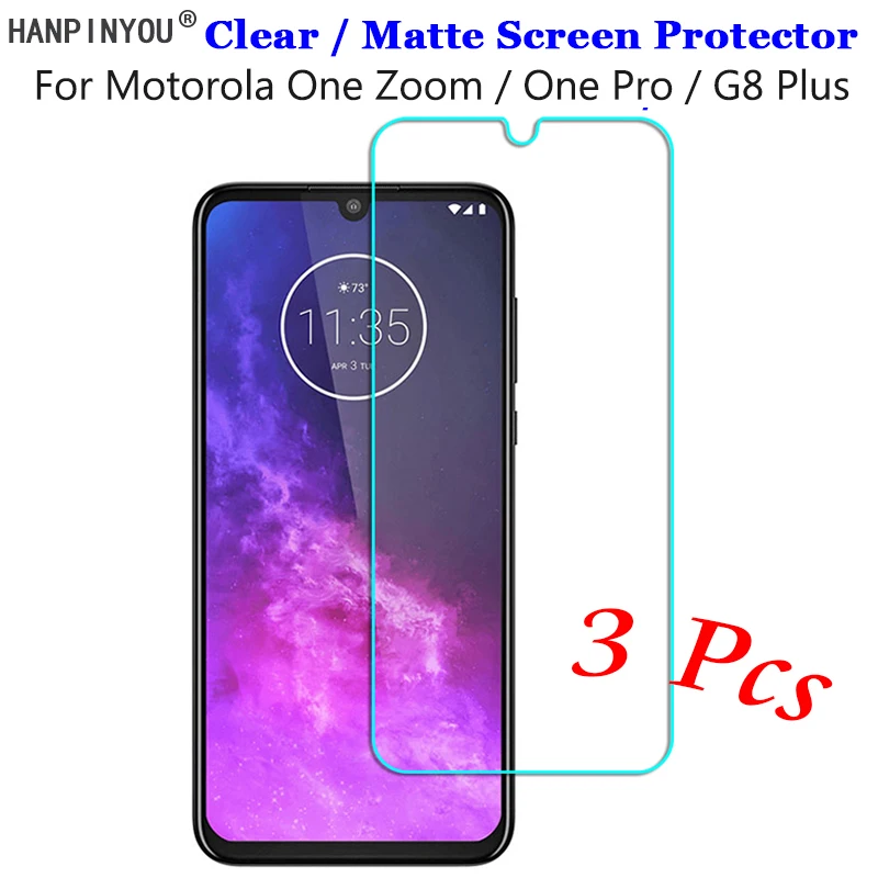 3 шт./лот для Motorola One Zoom /One Pro / G8 Plus HD прозрачная/антибликовая матовая передняя
