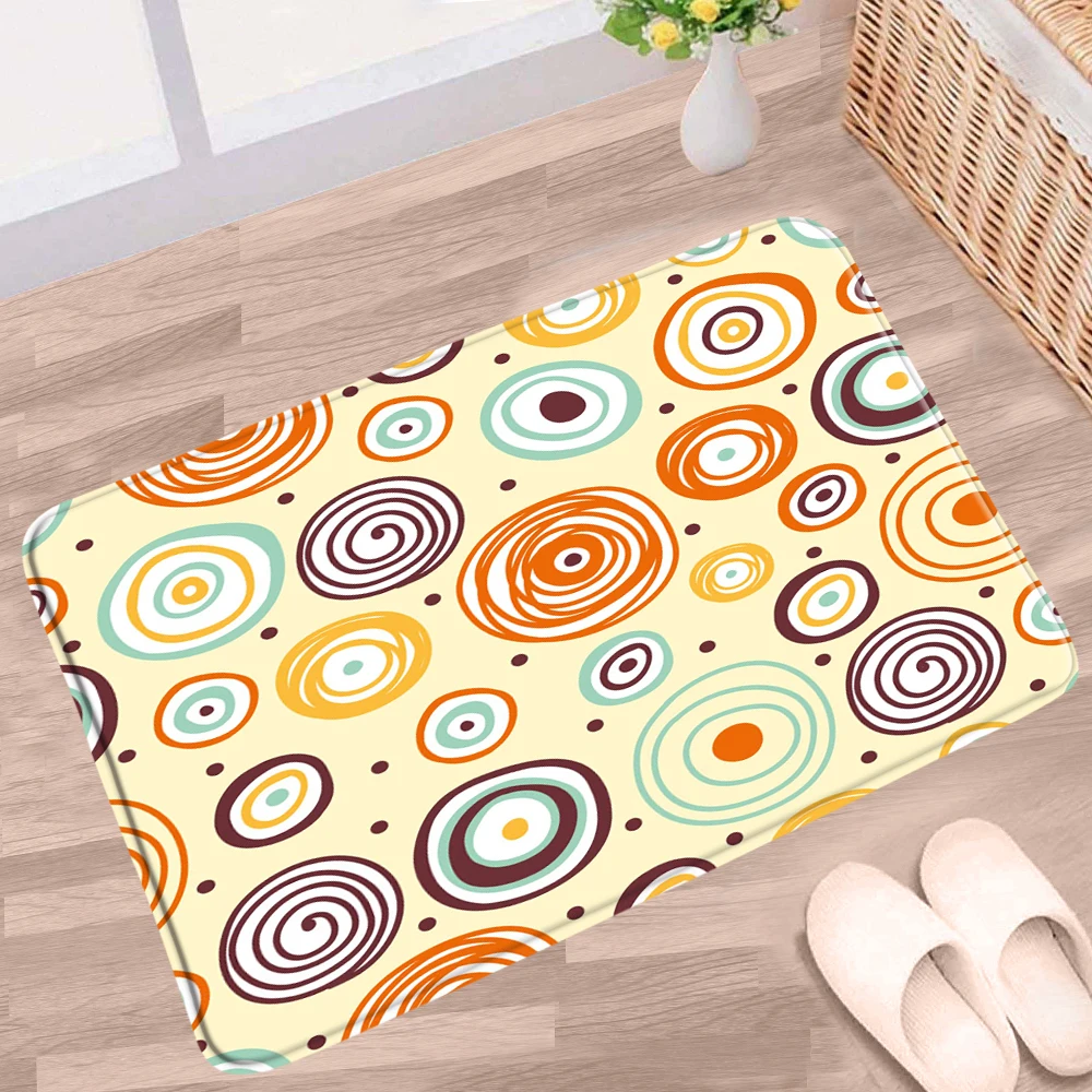 

Абстрактный геометрический круглый коврик для ванной комнаты, современный простой цветной нескользящий коврик с линиями, коврики для кухн...