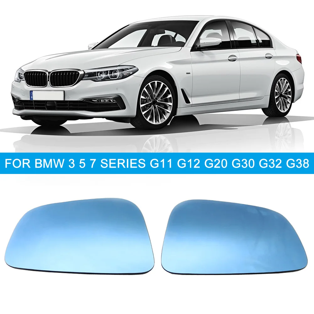 

1Pair Blue Car Side Door Wing Mirror Glass Heated Replacement Parts For BMW 3 5 7 Series G11 G20 G15 G30 G32 G38 F90 51167445413