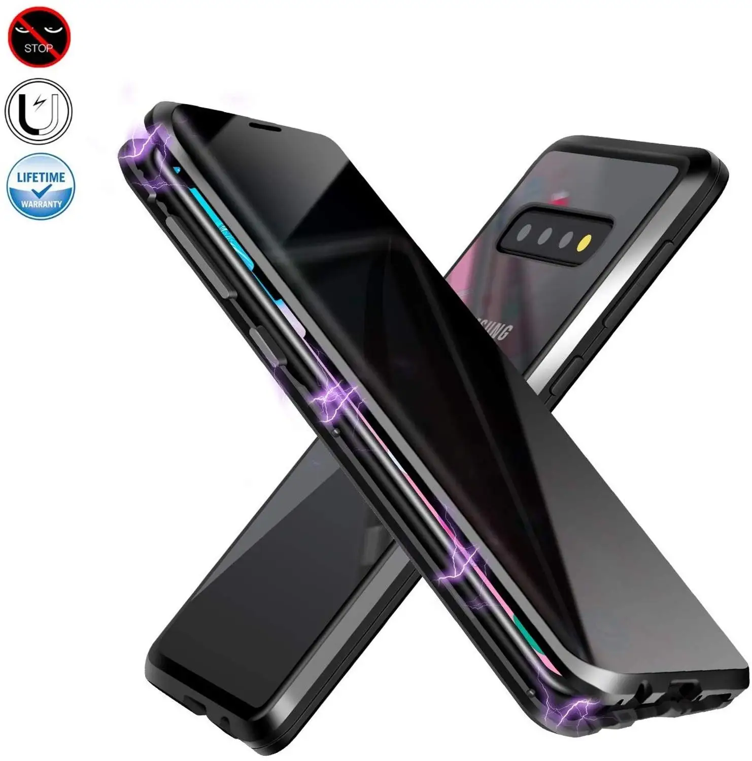 Защитный Магнитный чехол для Samsung Galaxy S10 S8 S9 Note 10 Plus 9 8 S20|metal frame|ultra thinframes brush |