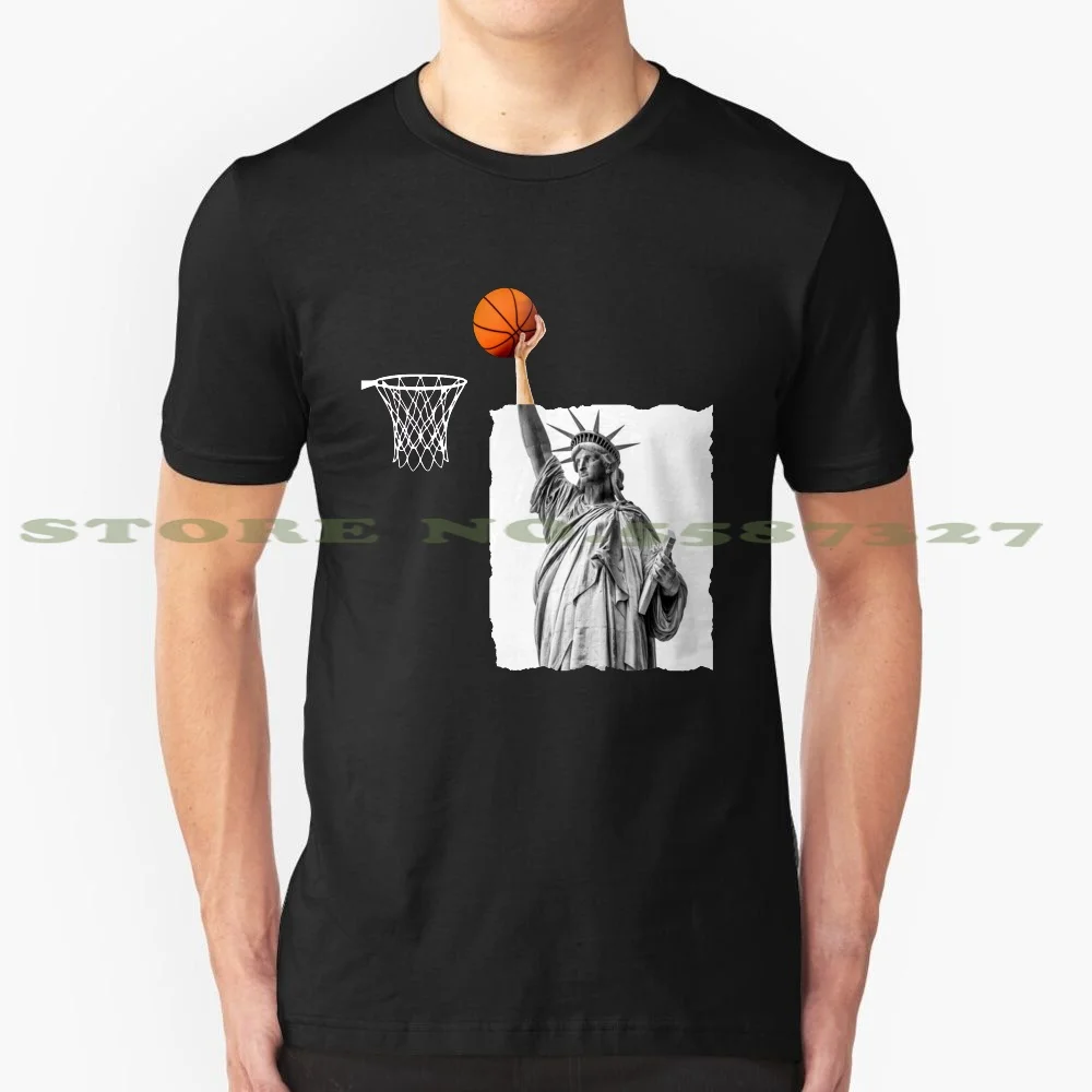 Смешная модная Винтажная футболка с изображением баскетбольного коллажа статуи