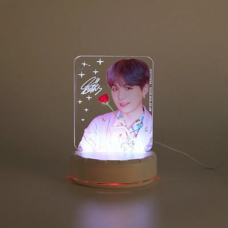 color changing kpop bangtan boys led plastic acrylic lightstick night light stand picture acrylic persona model ornament figure free global shipping