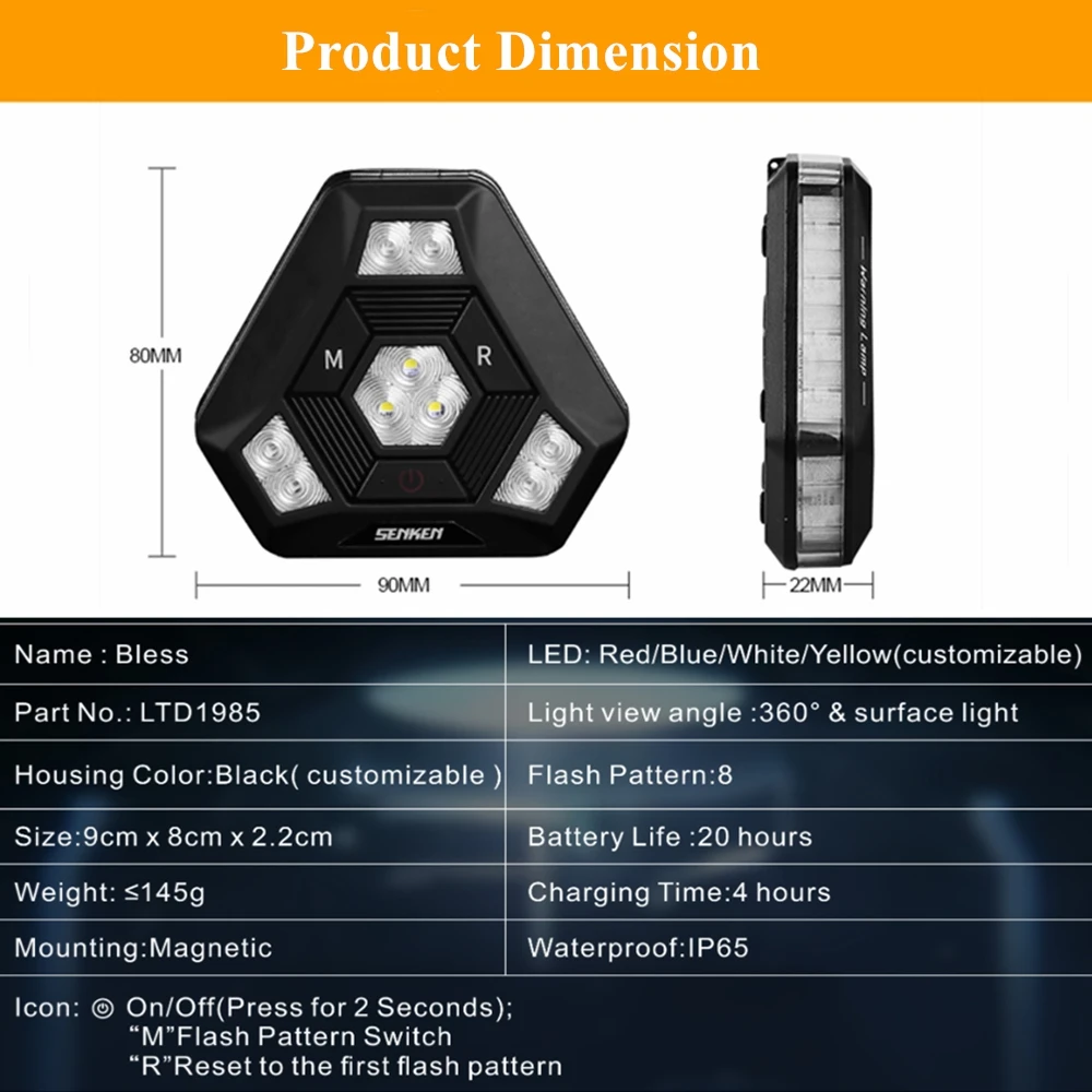 2021 Upgrade Portable Recharge Led Magnetic Warning Flare Light For Car Suv Camping Outdoor Emergency Lamp Strobe | Автомобили и
